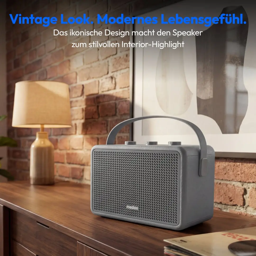 Medion BXO-1 Bluetooth Speaker - Lichtgrijs - afbeelding 6 van 6
