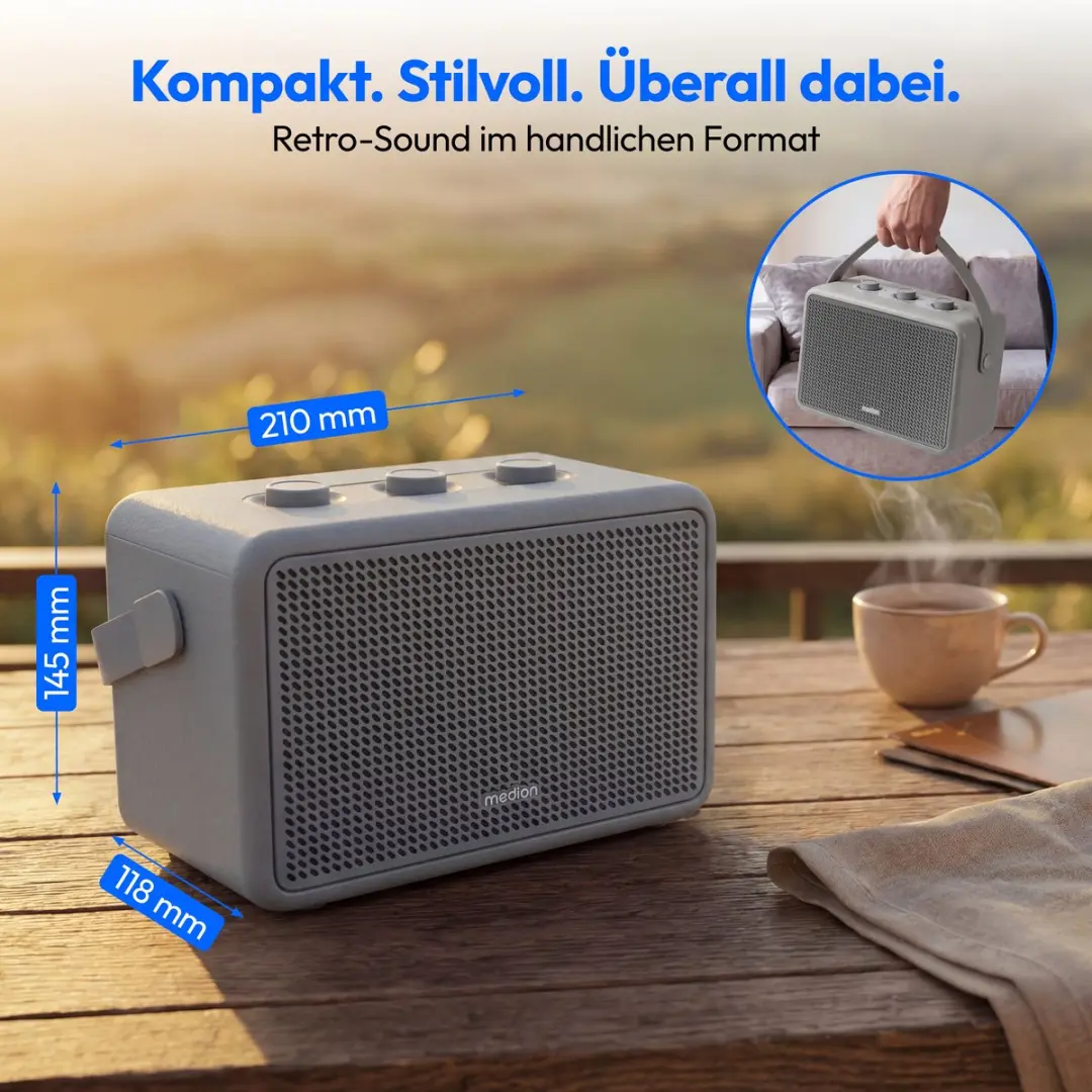 Medion BXO-1 Bluetooth Speaker - Lichtgrijs