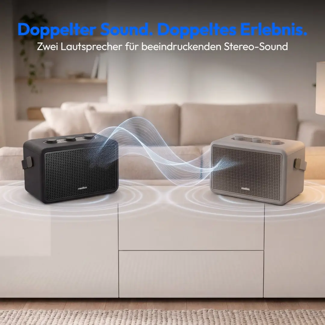 Medion BXO-1 Bluetooth Speaker - Lichtgrijs