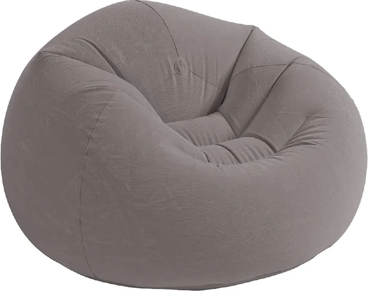 Intex Beanless Bag Chair Zitzak 114x114cm Grijs