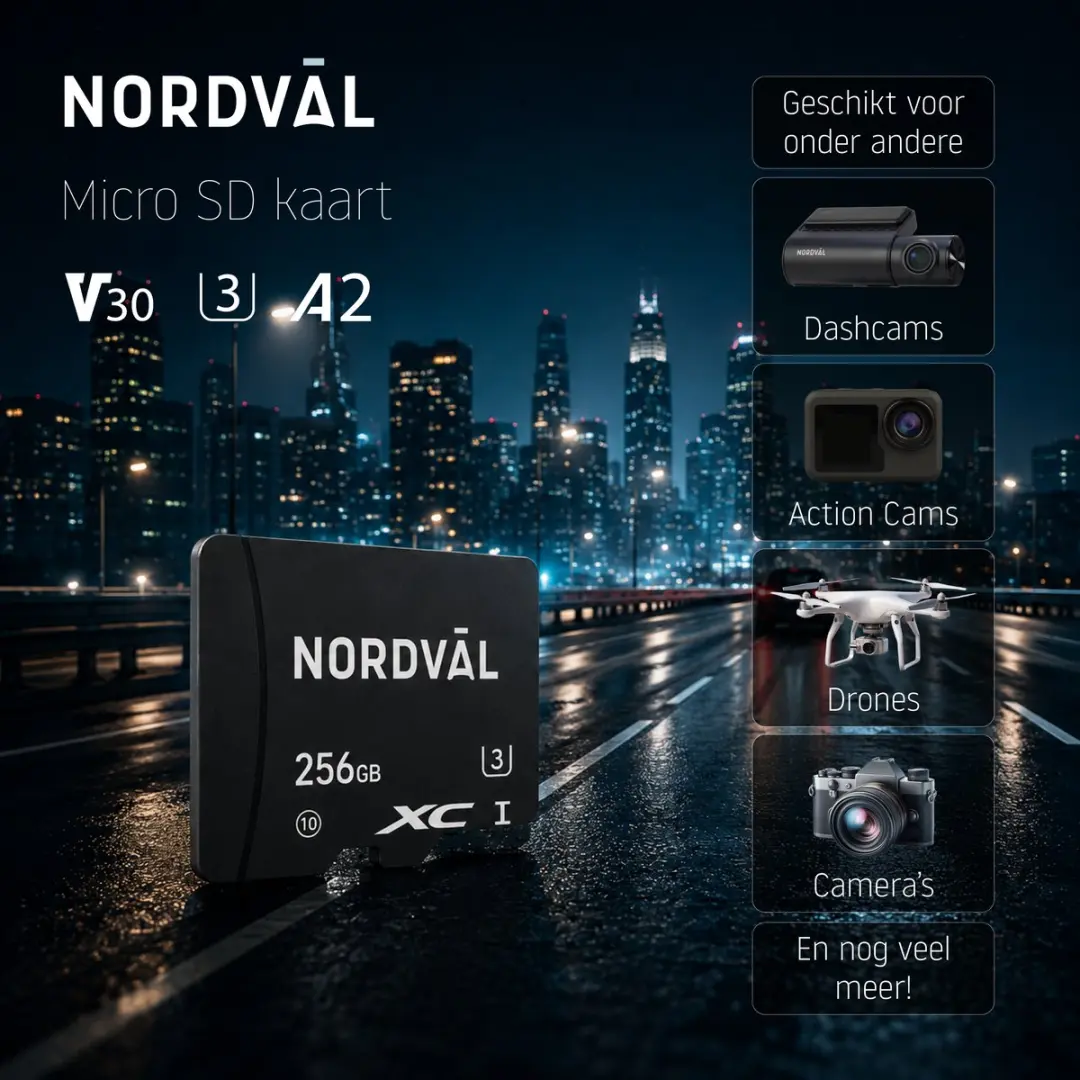 Nordväl Micro SD Kaart 256GB UHS-I V30