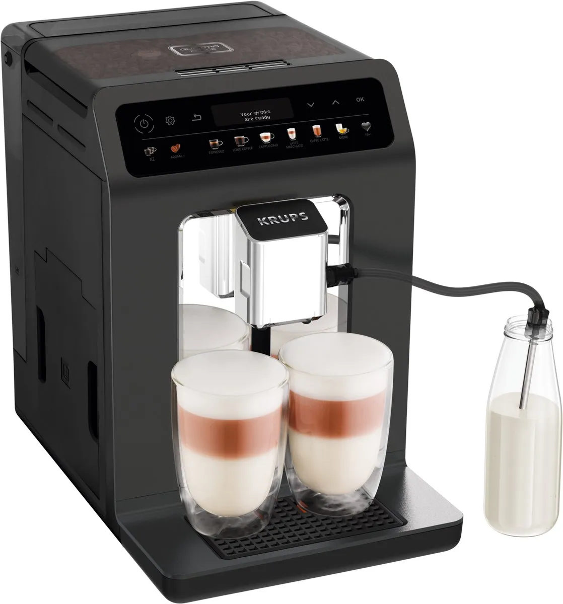 Krups Evidence One EA895N Volautomaat Espressomachine - Zwart/Grijs