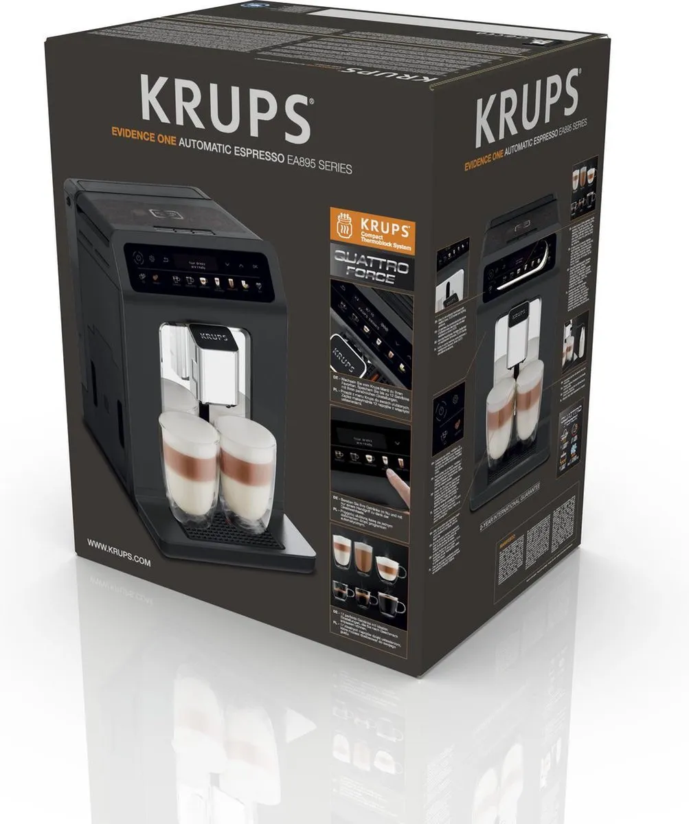 Krups Evidence One EA895N Volautomaat Espressomachine - Zwart/Grijs