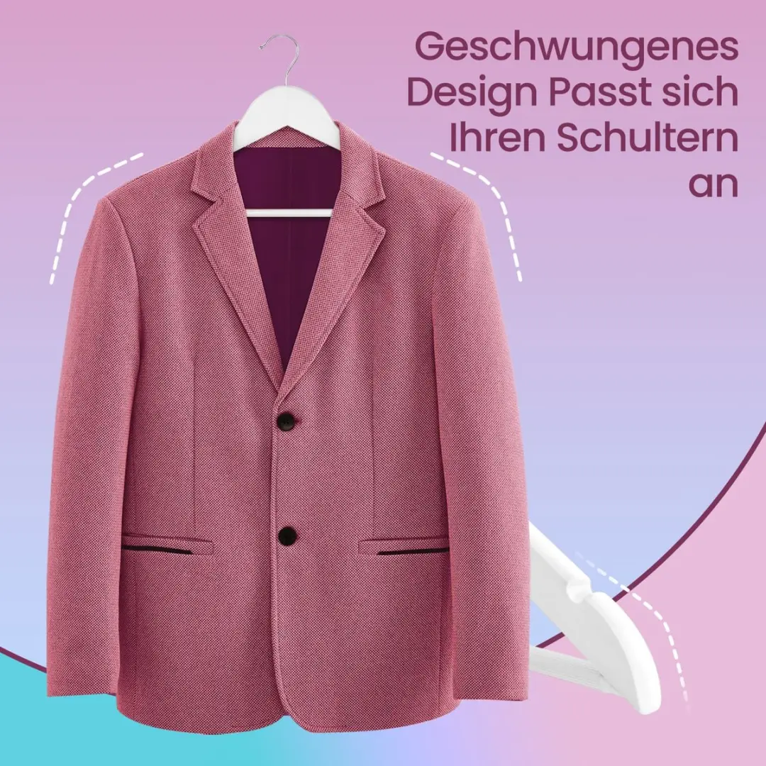 Songmics Houten Kleerhangers Set 50 Stuks - Wit Zilver