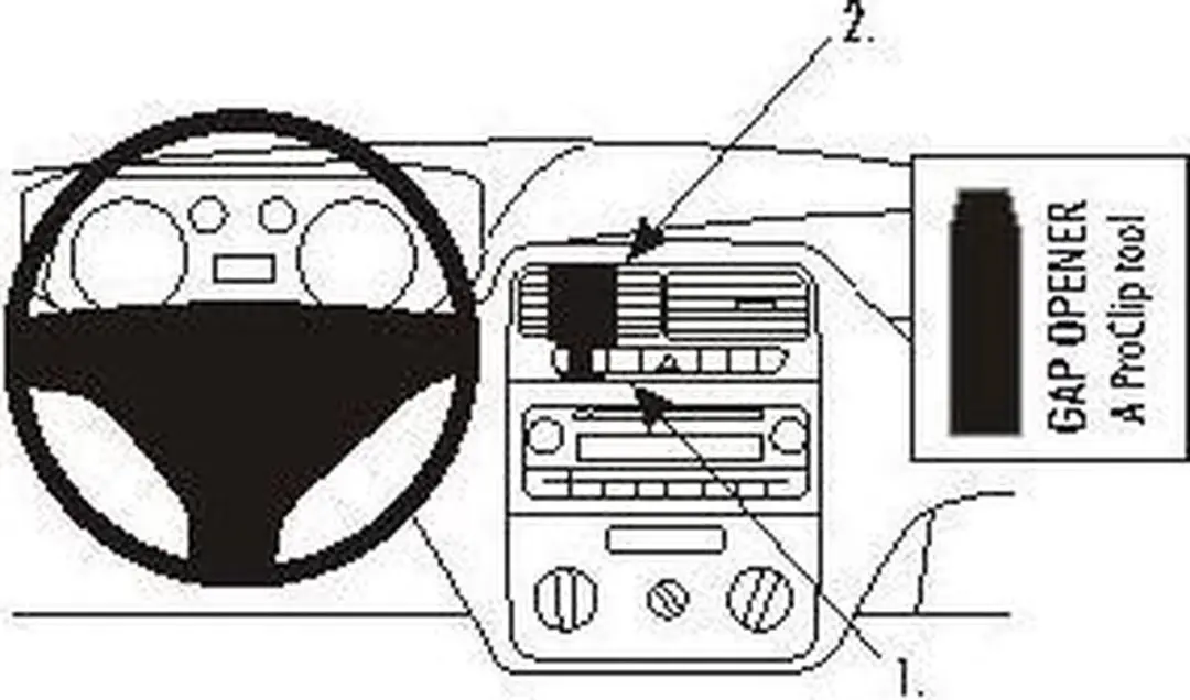 Brodit ProClip 853745 Fiat Punto Grande Center Mount Houder - Zwart