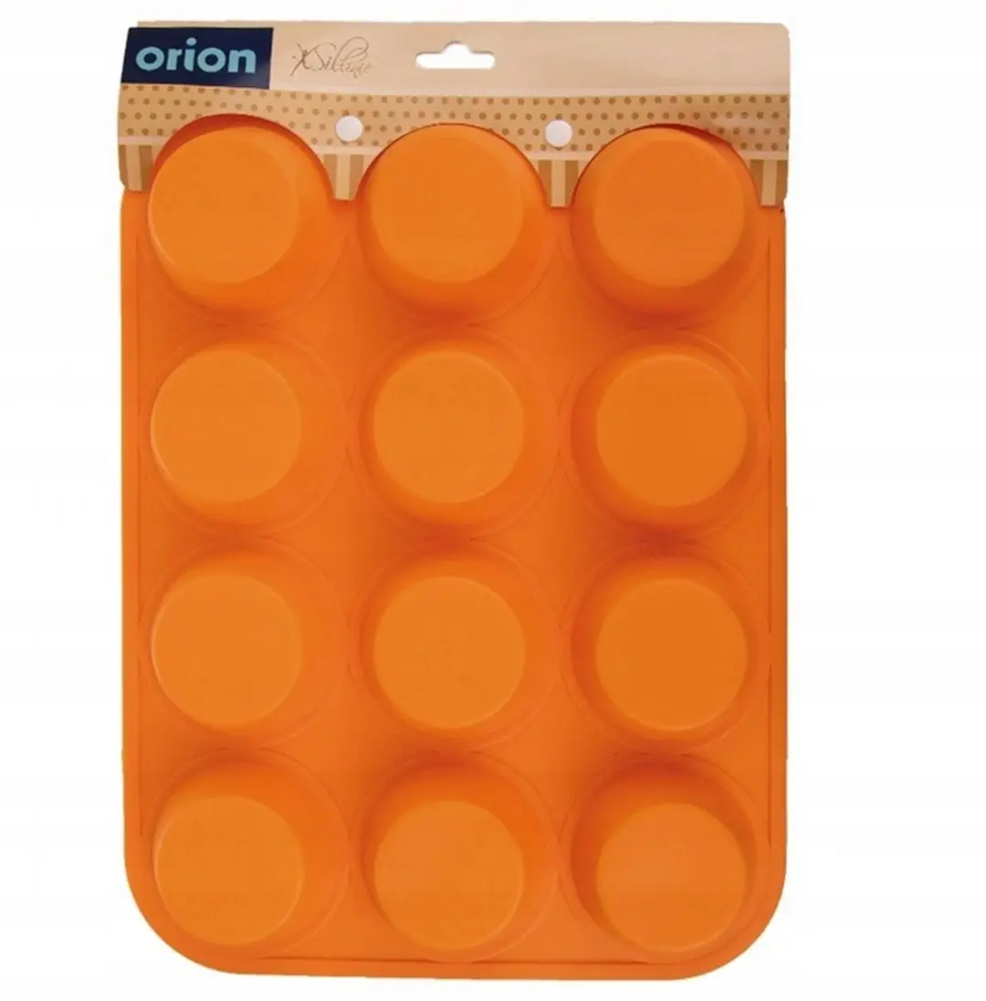 Orion Siliconen Muffinbeker 12 Cupcakes - Oranje