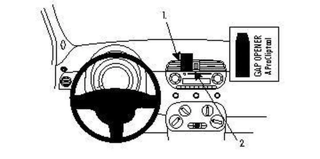 Brodit ProClip 854124 Fiat 500 Center Mount Houder - Zwart