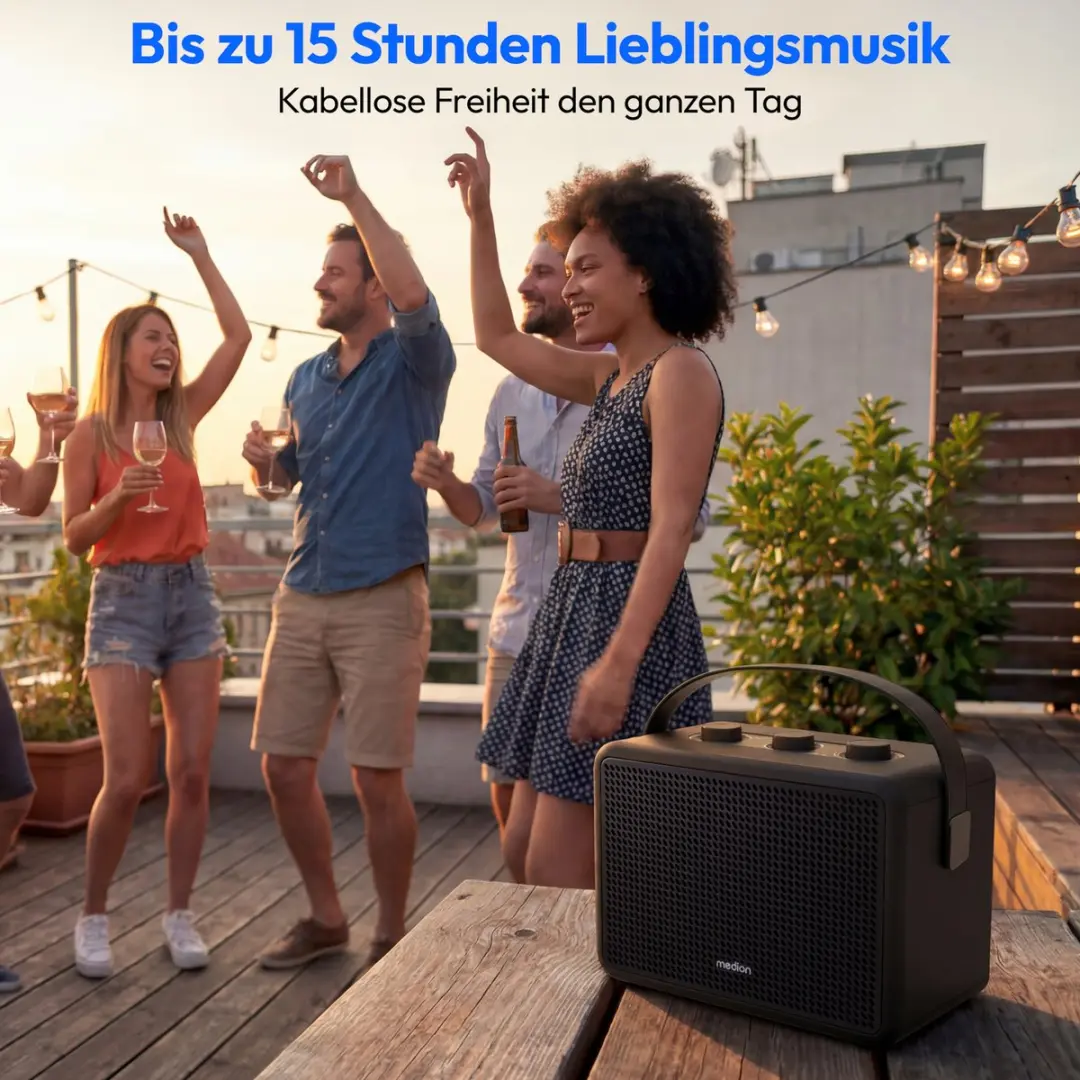 Medion BXO-1 Bluetooth Speaker - 15W - Zwart