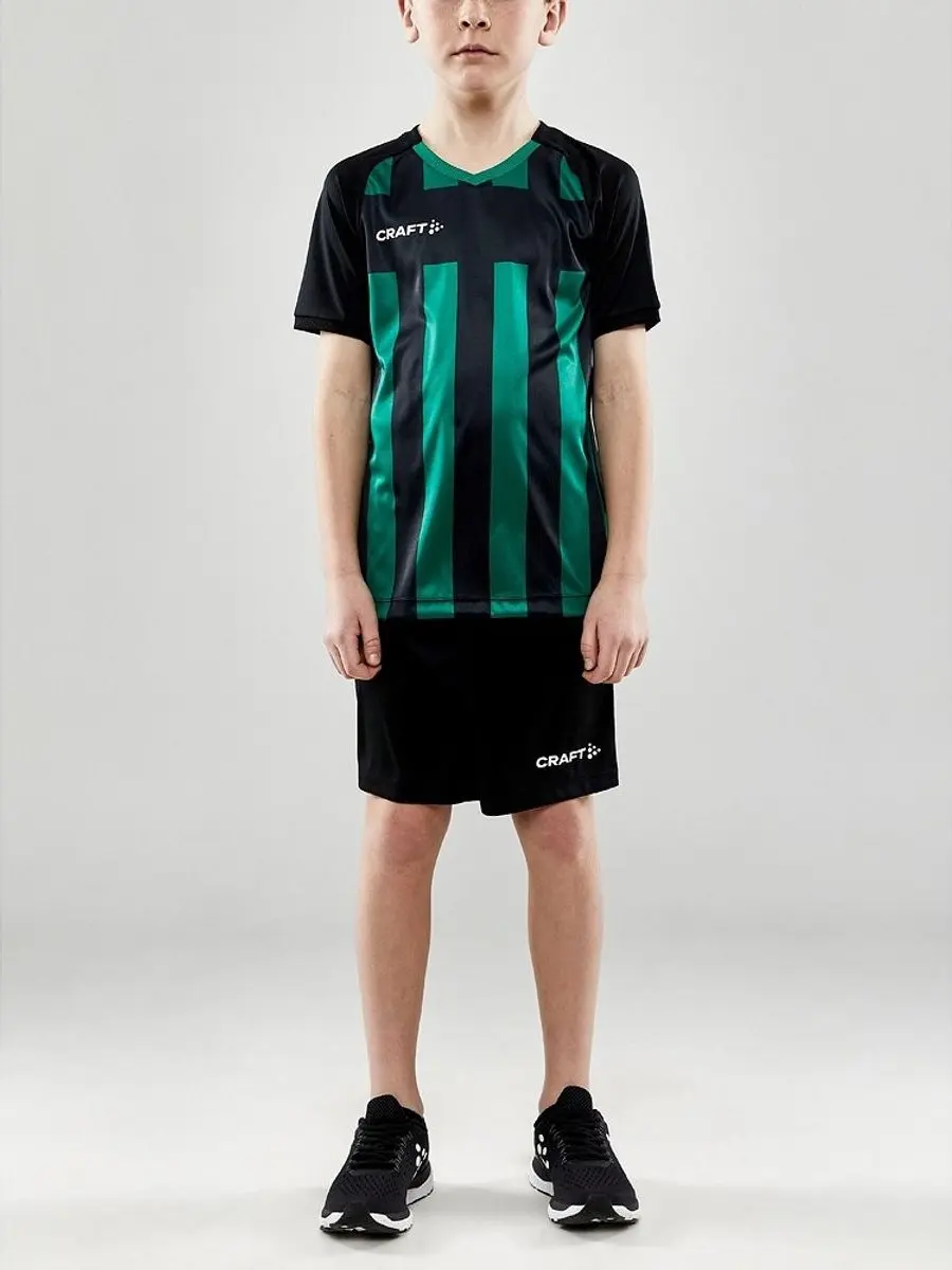 Craft Progress 2.0 Stripe Shirt Kinderen - Zwart/Groen 134/140