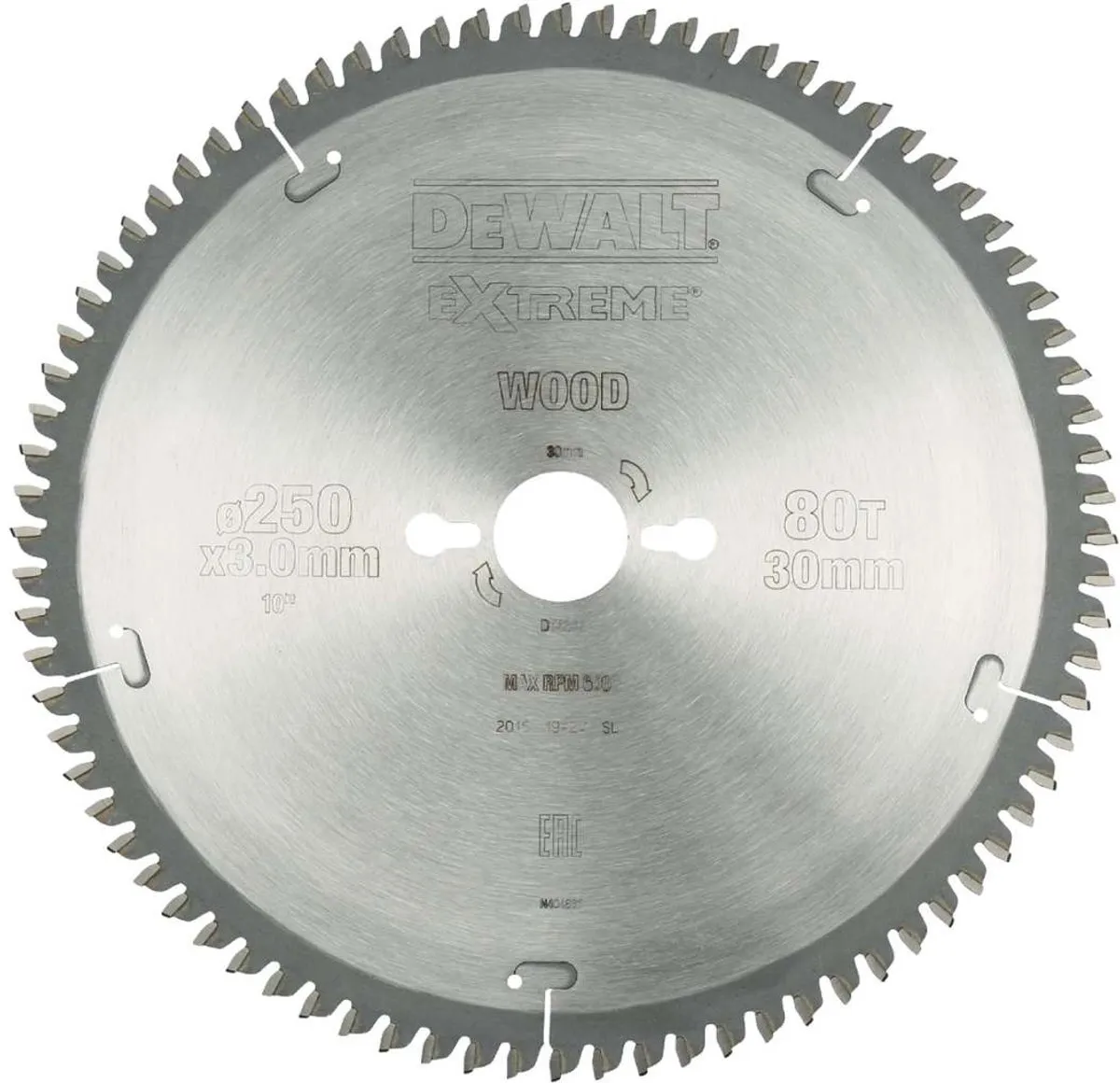 DeWalt Extreme DT4287 Cirkelzaagblad Laminaat 250mm - 80T