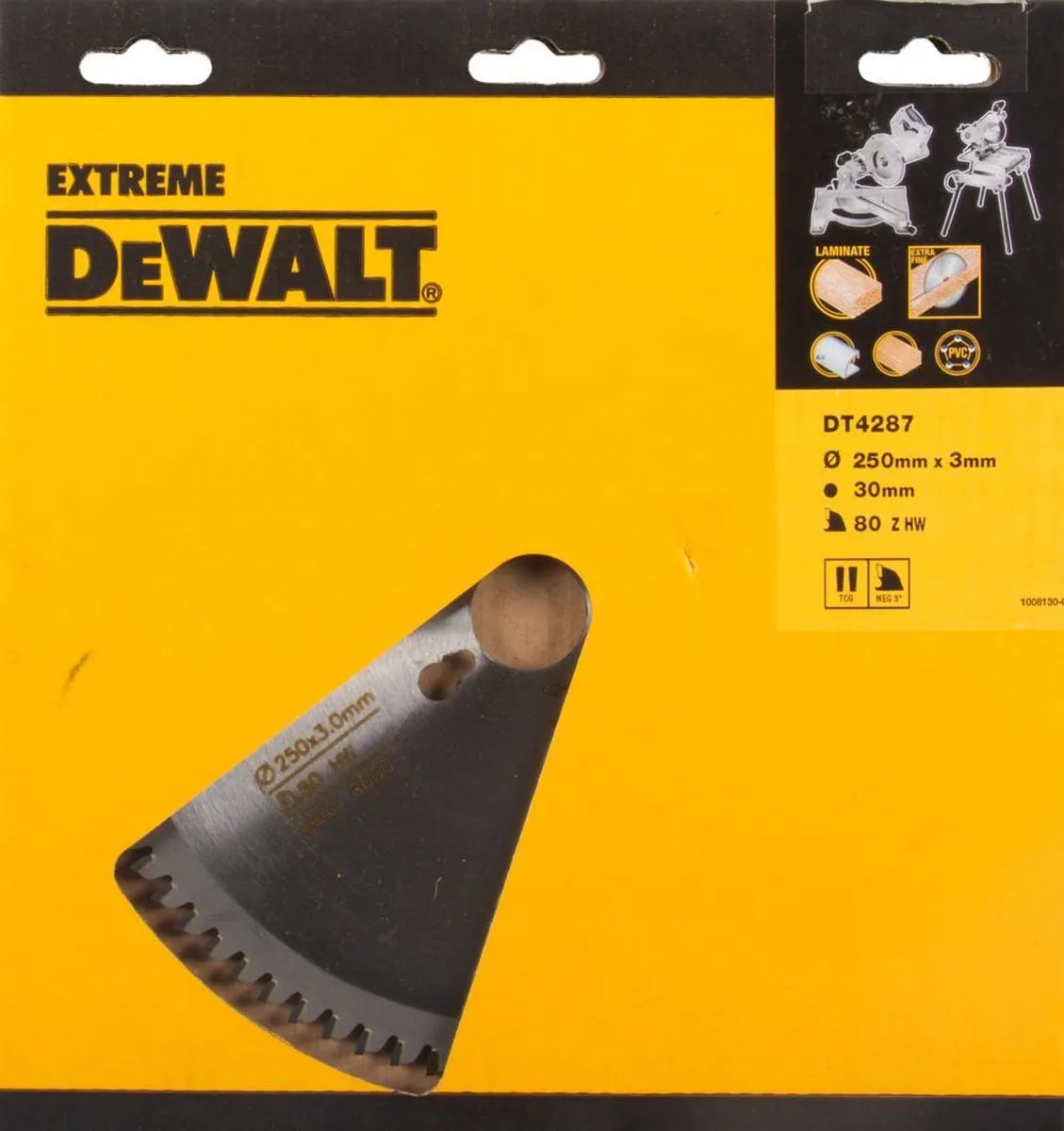 DeWalt Extreme DT4287 Cirkelzaagblad Laminaat 250mm - 80T