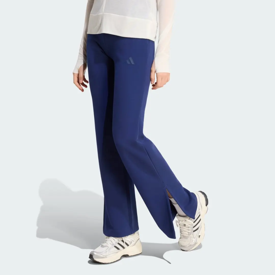 Adidas Soft Lux Flared Trainingsbroek XXL - Blauw
