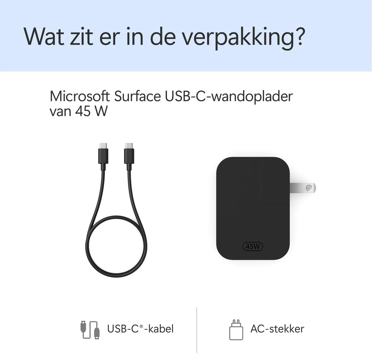 Microsoft Surface EP2-29823 USB-C Adapter 45W - Zwart