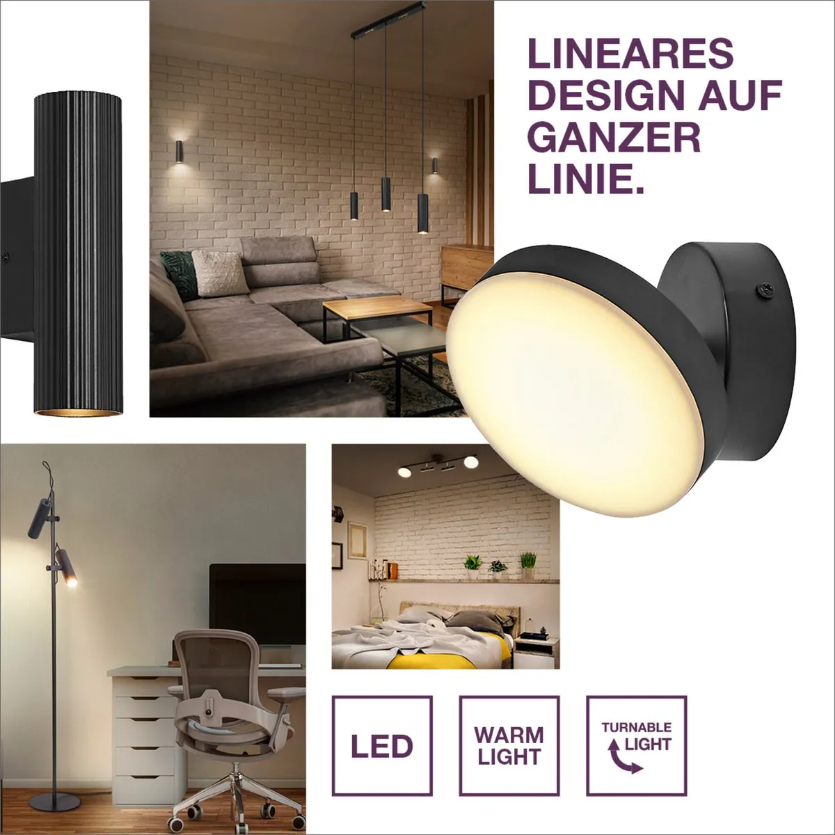 LEDVANCE Decor Spot Moon 4Spot C - 21W 1120lm 3000K Zwart