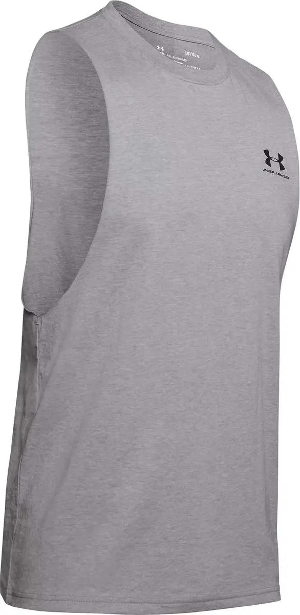 Under Armour Ua Left Chest Cut Off Tanktop - Zilver S