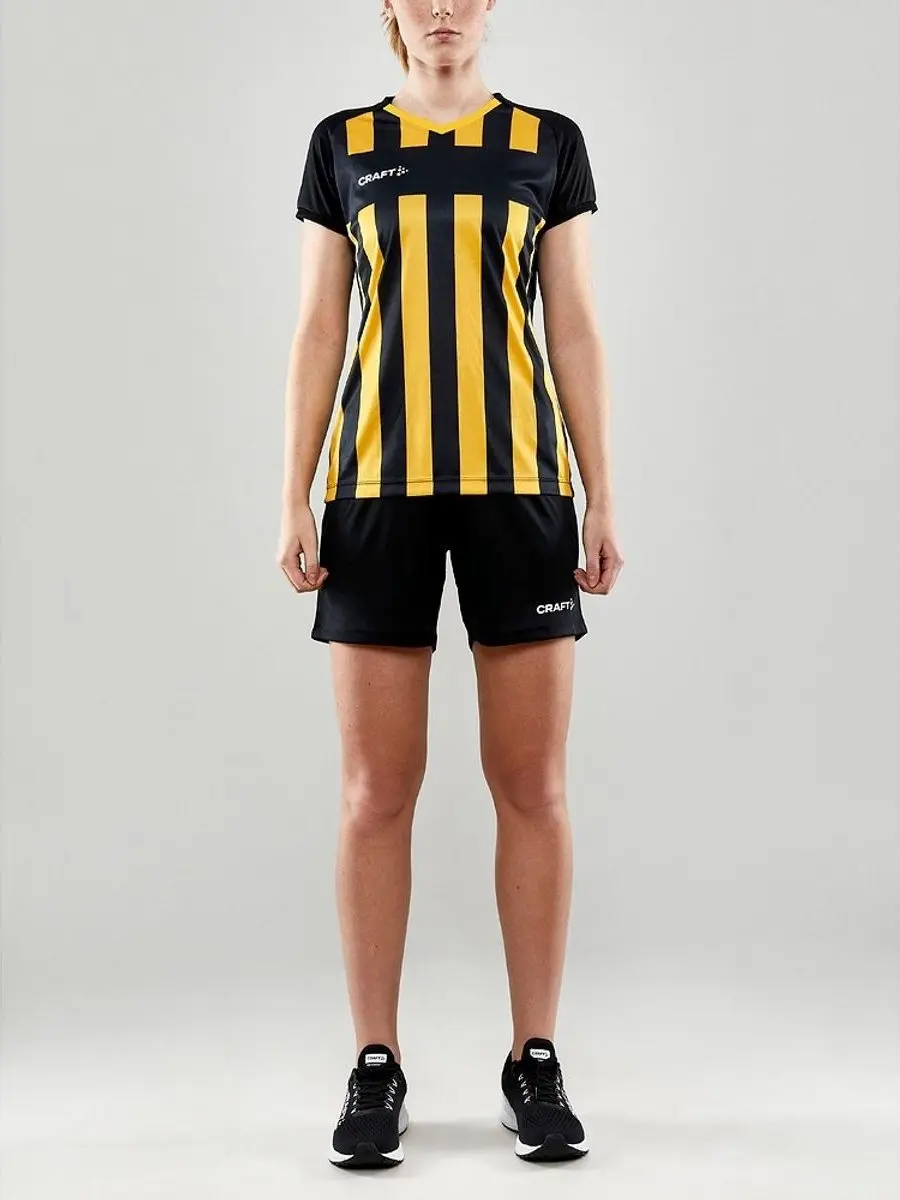 Craft Progress 2.0 Stripe Shirt Dames - Geel/Zwart XS