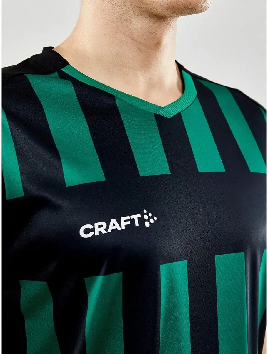 Craft Progress 2.0 Stripe Shirt Heren - M - Zwart/Groen