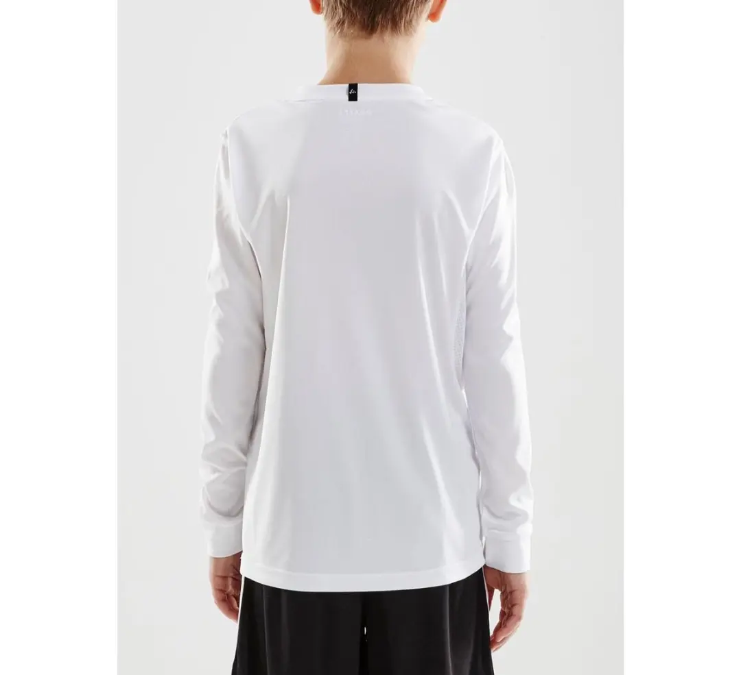 Craft Squad Jersey Solid LS Sportshirt Junior 158/164 - Wit/Zwart