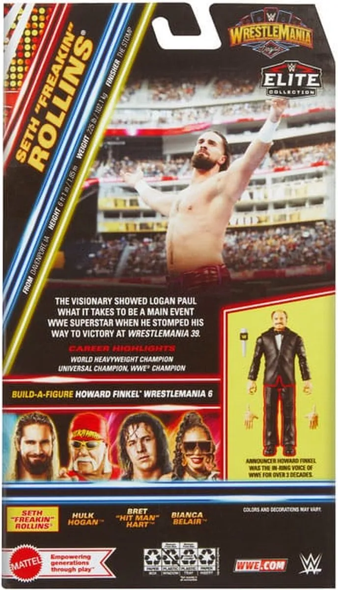 Mattel WWE WrestleMania Elite Seth Freakin Rollins Action Figuur 15cm - Multi