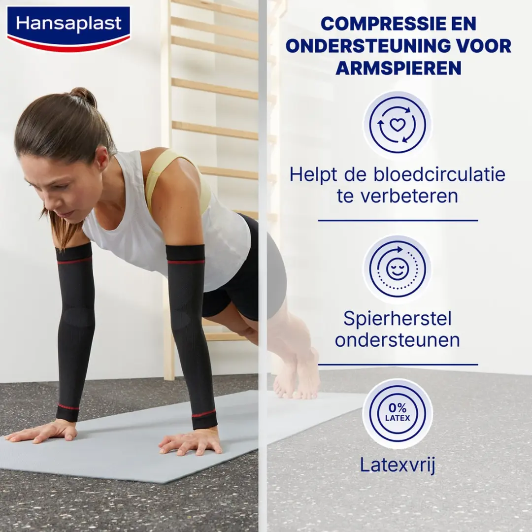 Hansaplast Sport Compressie Armsleeve - One Size - Zwart