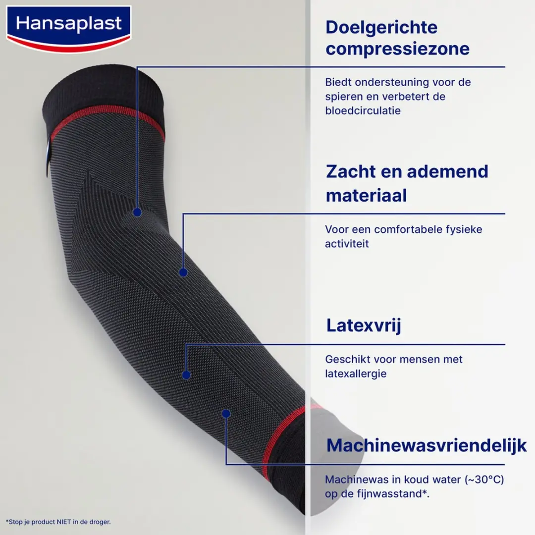 Hansaplast Sport Compressie Armsleeve - One Size - Zwart