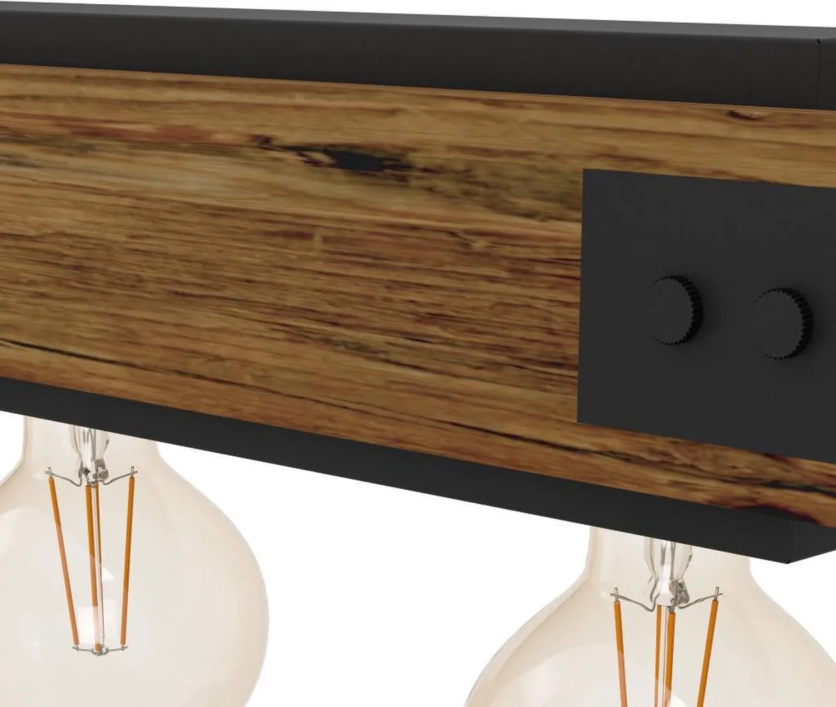 Eglo Layham Hanglamp E27 96cm - Hout/Staal - 5 Lichtpunten