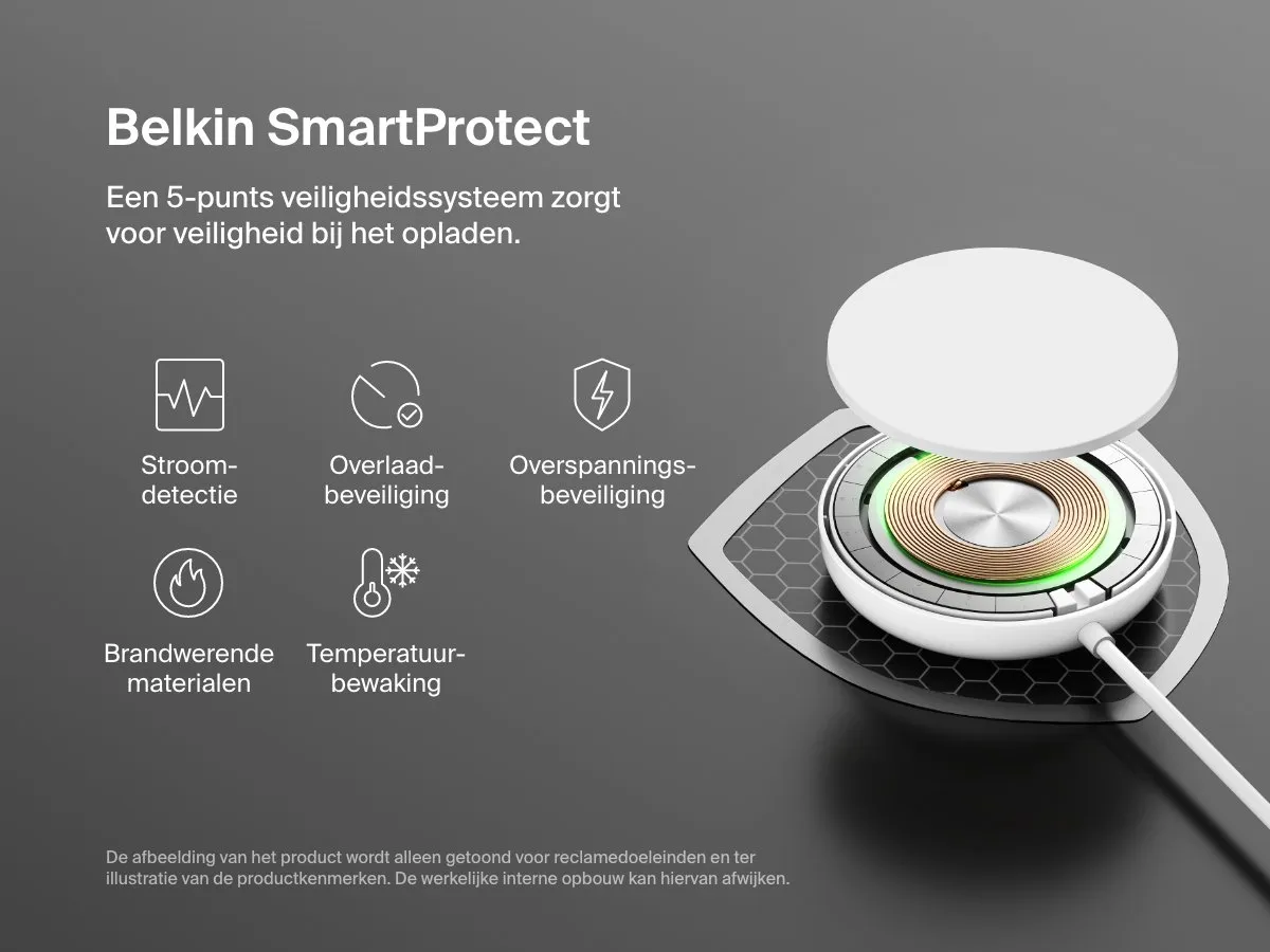 Belkin WIA011hqWH Magnetisch Draadloos Laadstation 15W - Wit - afbeelding 6 van 6