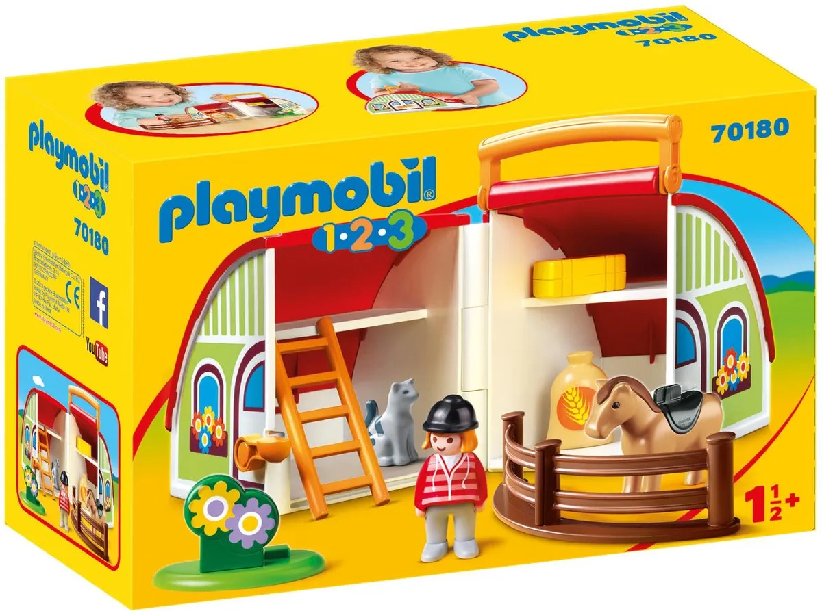 Playmobil 1.2.3 Mijn Meeneem Manege 70180
