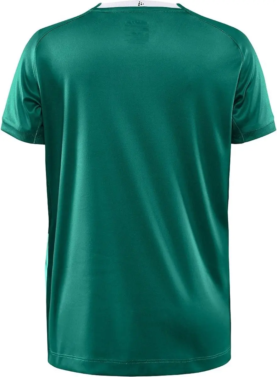 Craft Progress 2.0 Stripe Shirt Korte Mouw Kinderen - Groen/Wit 134/140