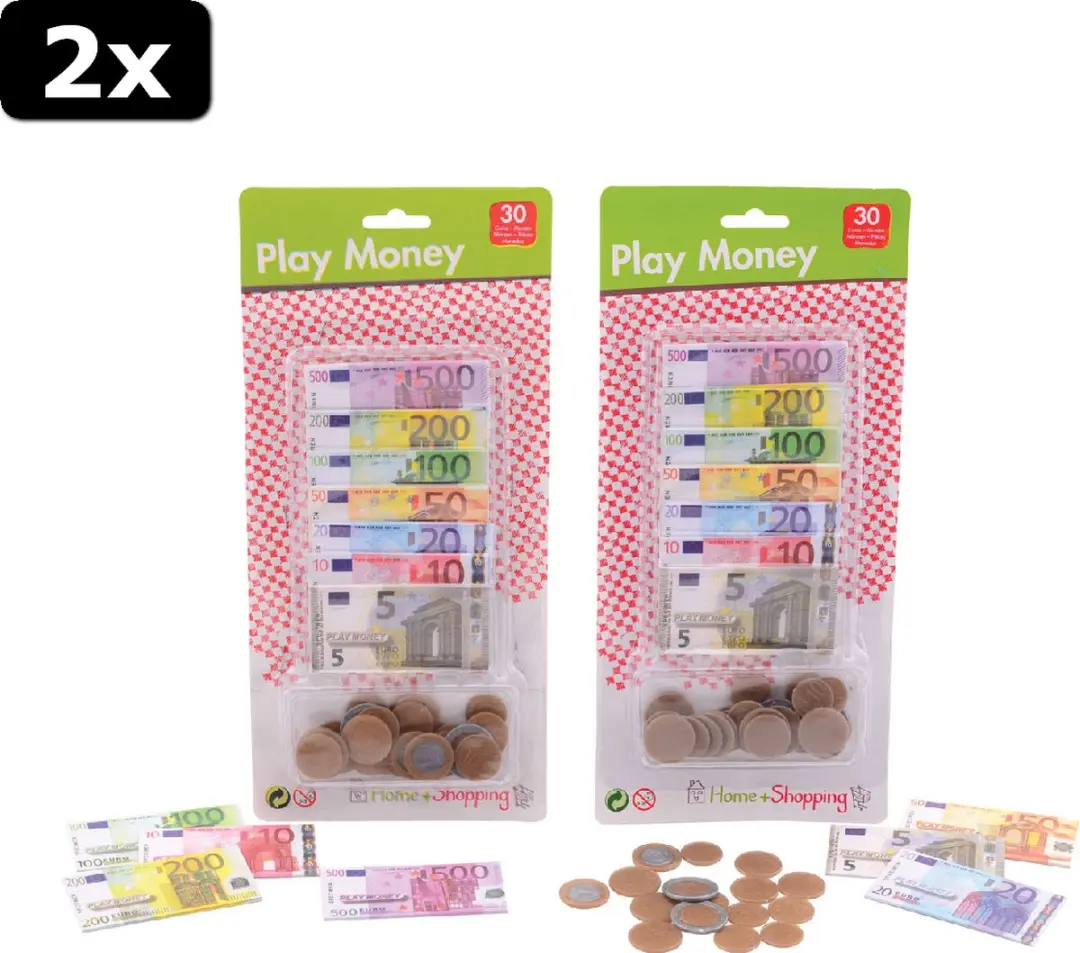 John Toys Home & Shopping Euro Speelgeld - 2x Multicolor