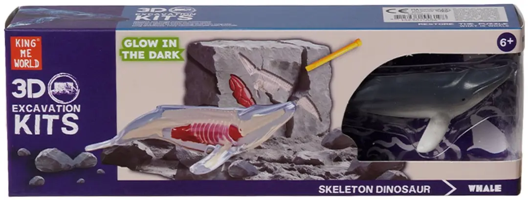 PIA Soft Toys Zeedieren 3D Opgravingsset - 3 Stuks - Glow-in-the-Dark