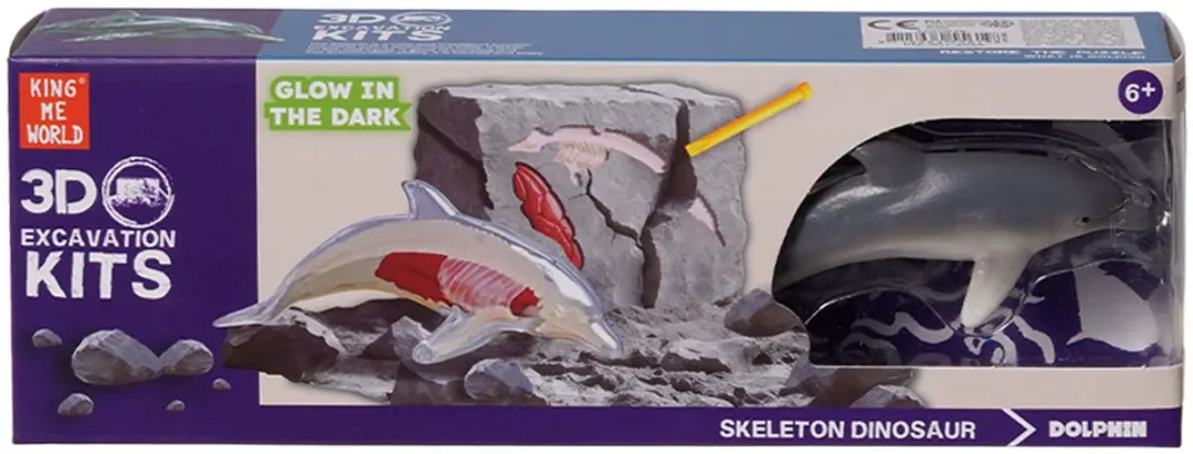PIA Soft Toys Zeedieren 3D Opgravingsset - 3 Stuks - Glow-in-the-Dark
