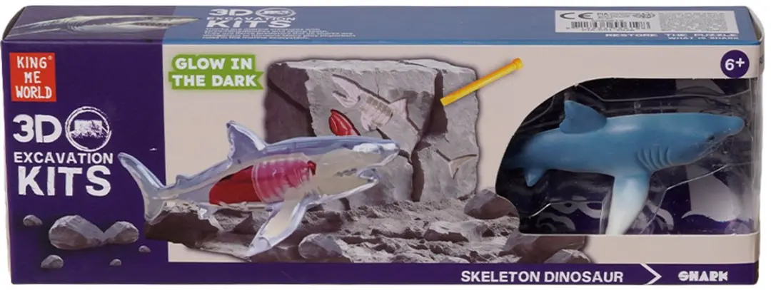 PIA Soft Toys Zeedieren 3D Opgravingsset - 3 Stuks - Glow-in-the-Dark