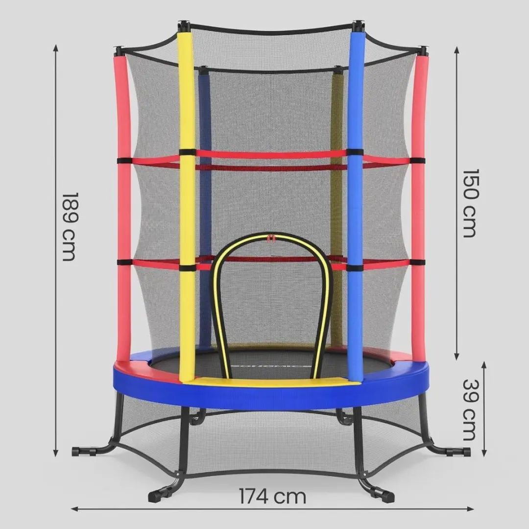 Songmics Kindertrampoline 174cm - Meerkleurig - afbeelding 2 van 6