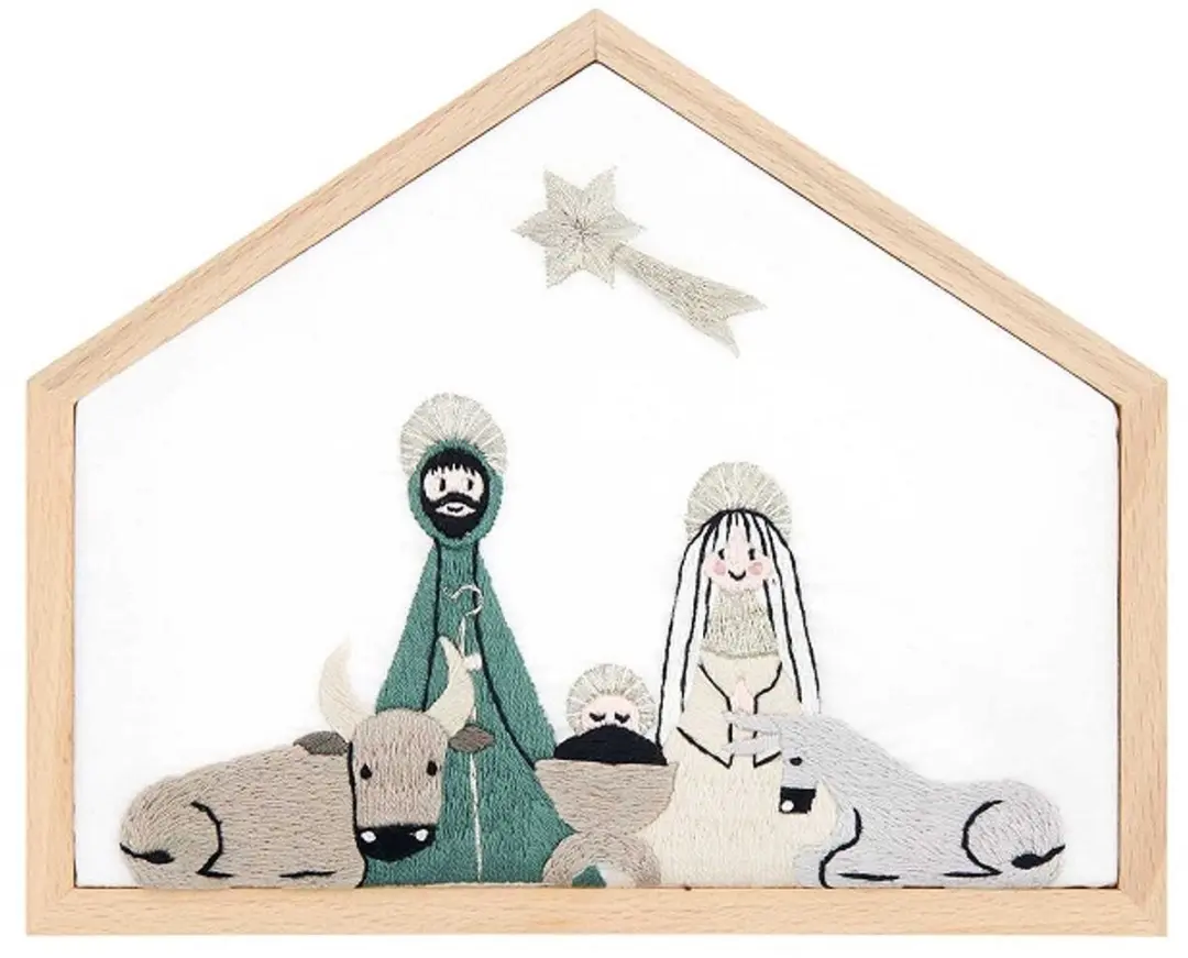 Rico Design Kerststal Borduurpakket 100189 - Spansteek