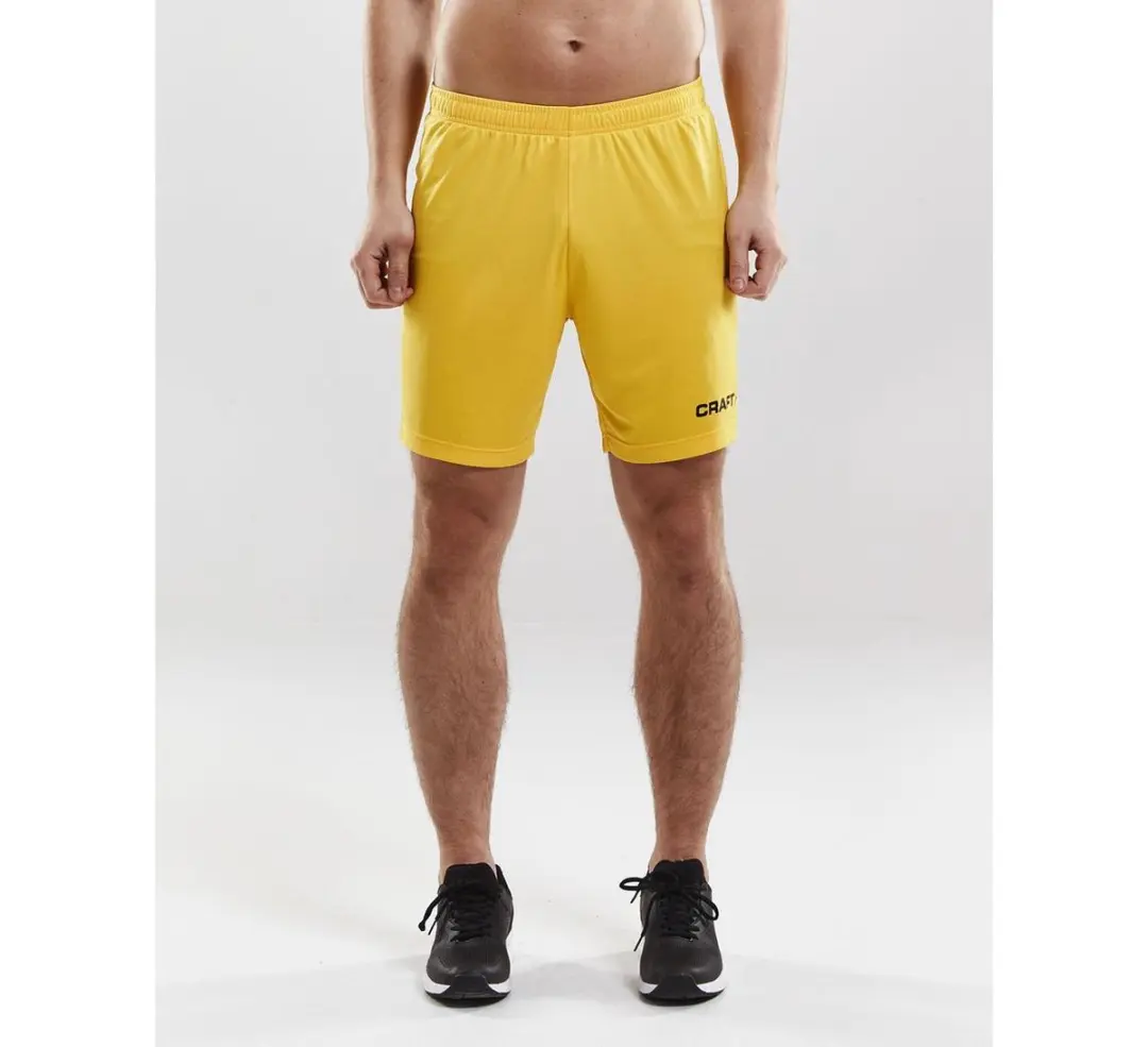 Craft Squad Short Heren Sportbroek - XXL - Geel/Zwart