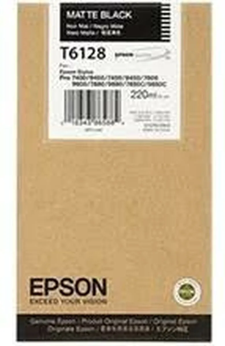 Epson T6128 Inktcartridge Foto Mat Zwart