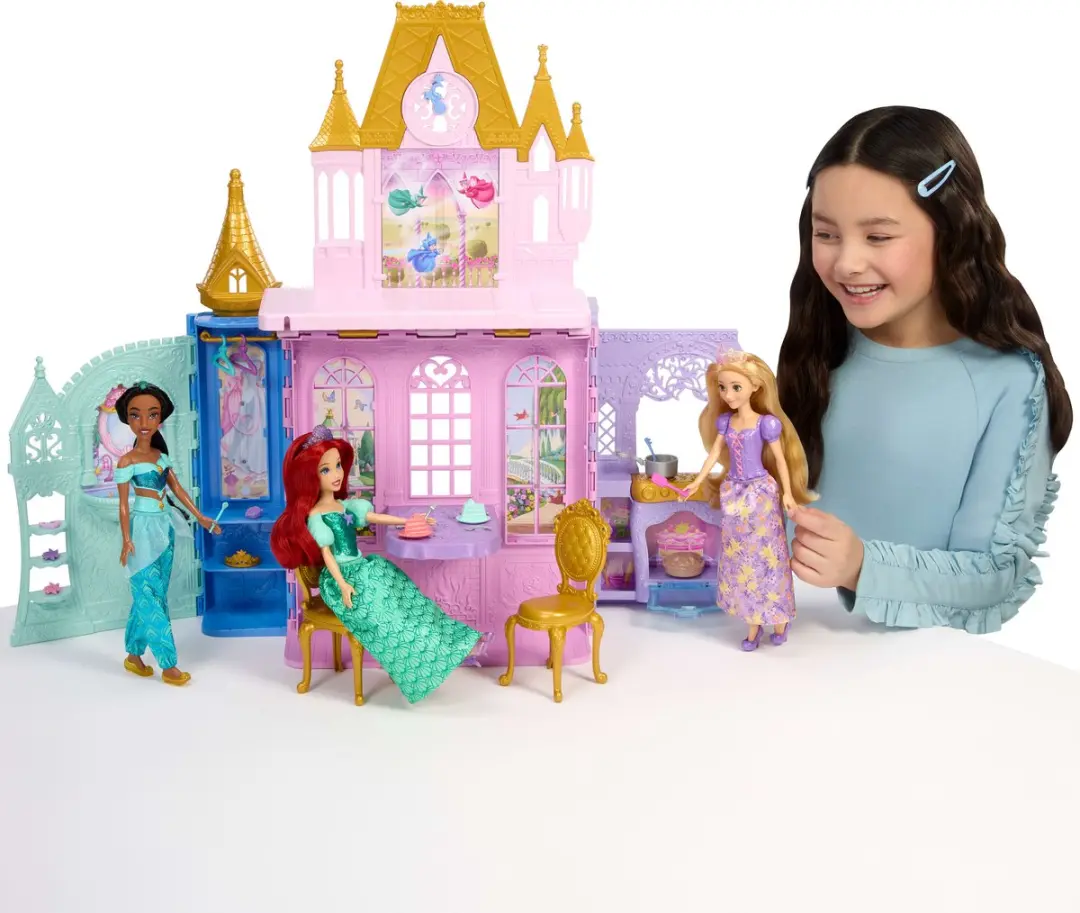 Mattel Disney Prinses Rapunzel Pop & Close & Carry Kasteel - 5 Speelgebieden - 20 Accessoires