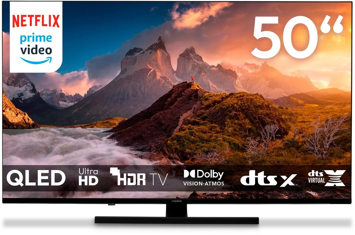 Medion MD 850700 QLED TV 50 inch - 4K - Smart TV - Zwart