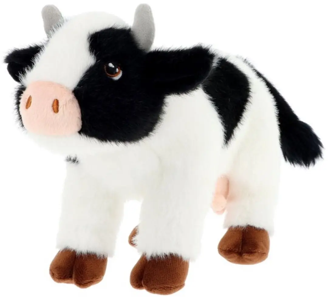 Keel Toys Pluche Koe - Zwart/Wit - 20cm