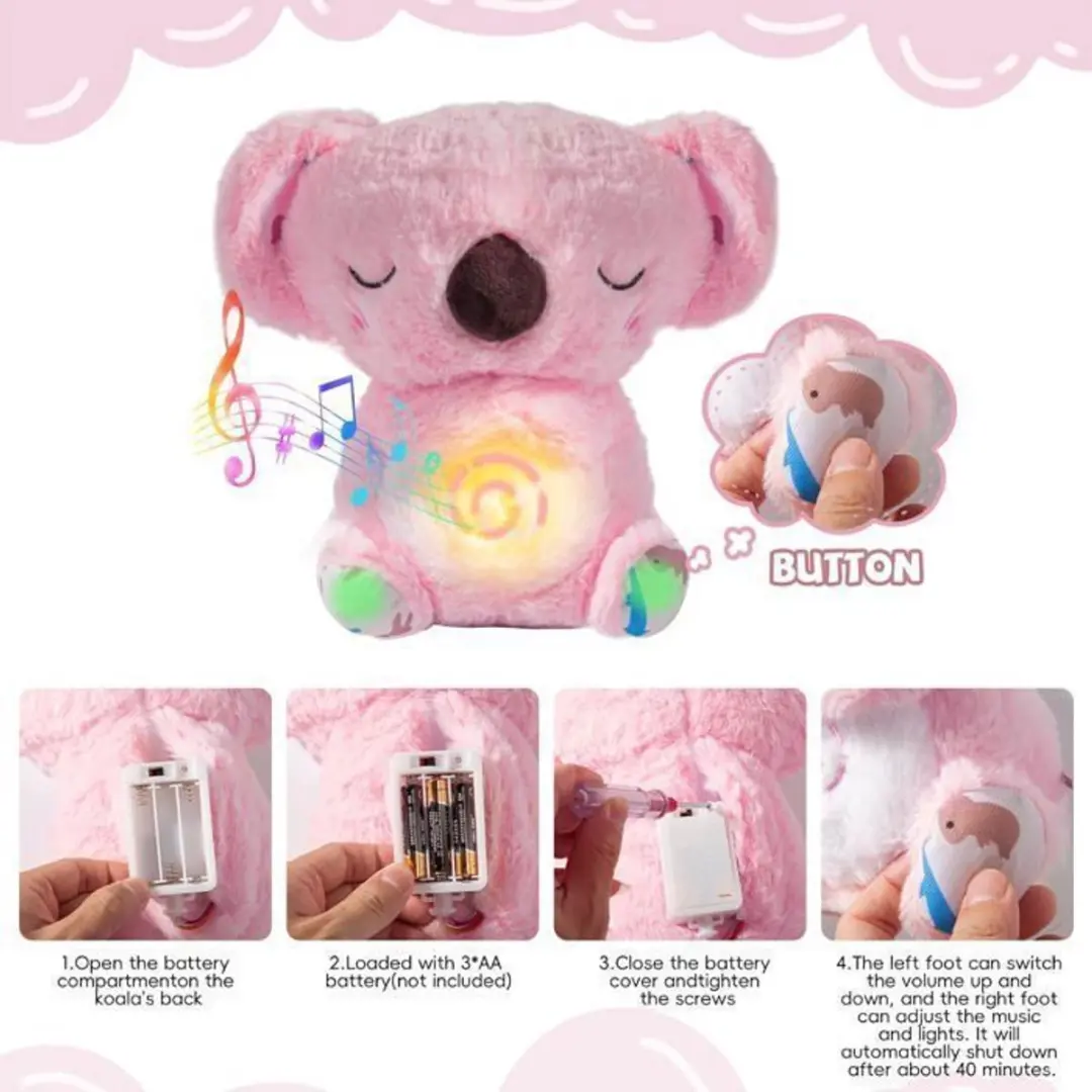 ECTEATOY Sogiol Breathing Koala Knuffel - Roze - afbeelding 6 van 6
