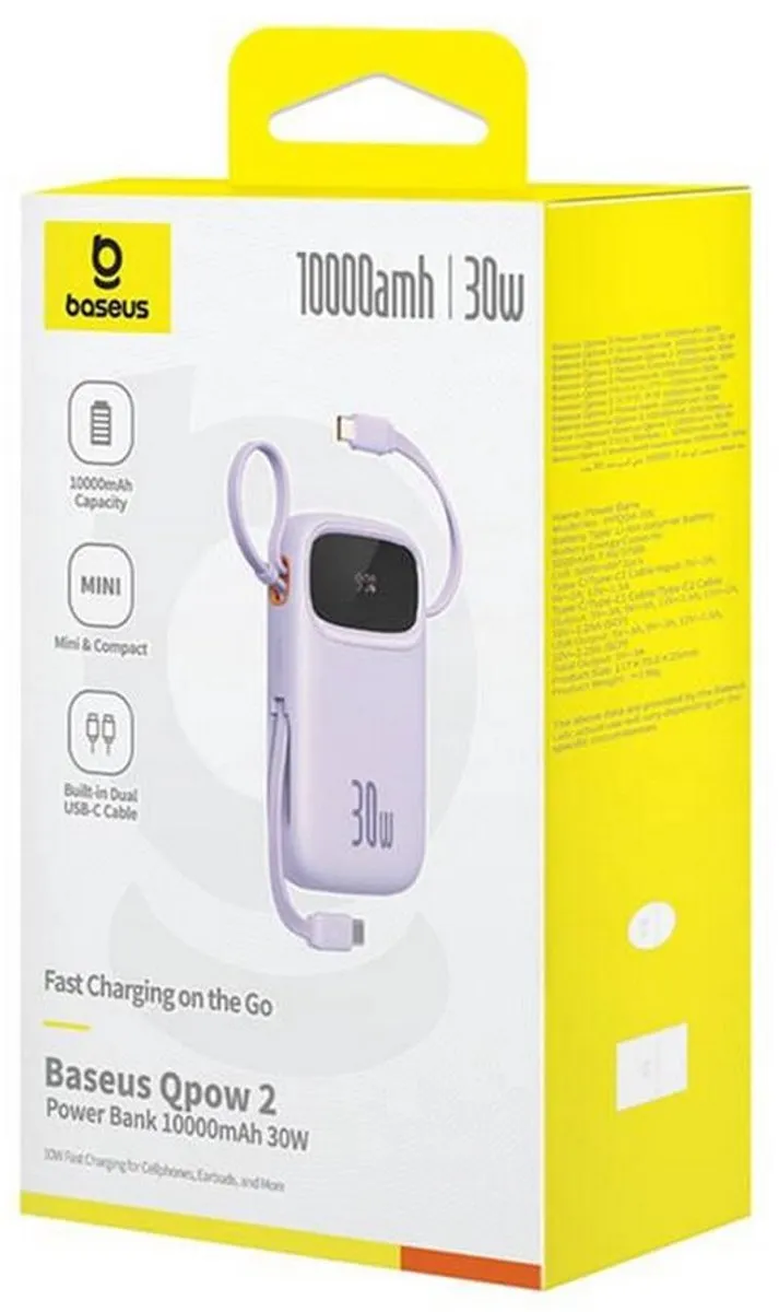 Baseus QPow 2 Powerbank 10000mAh 30W - Transparent