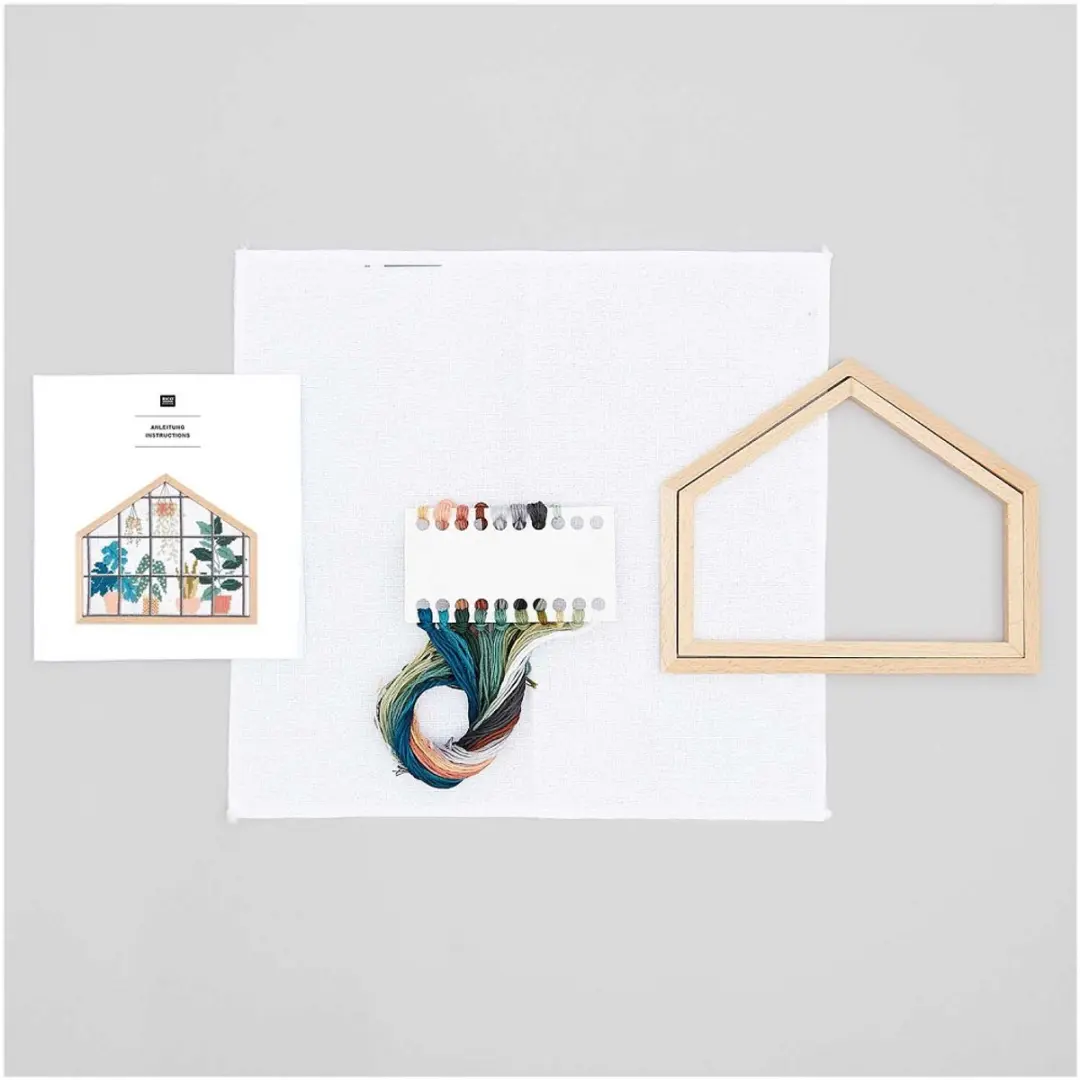 Rico Design Urban Jungle Borduurpakket 100214 - Telpatroon incl. frame