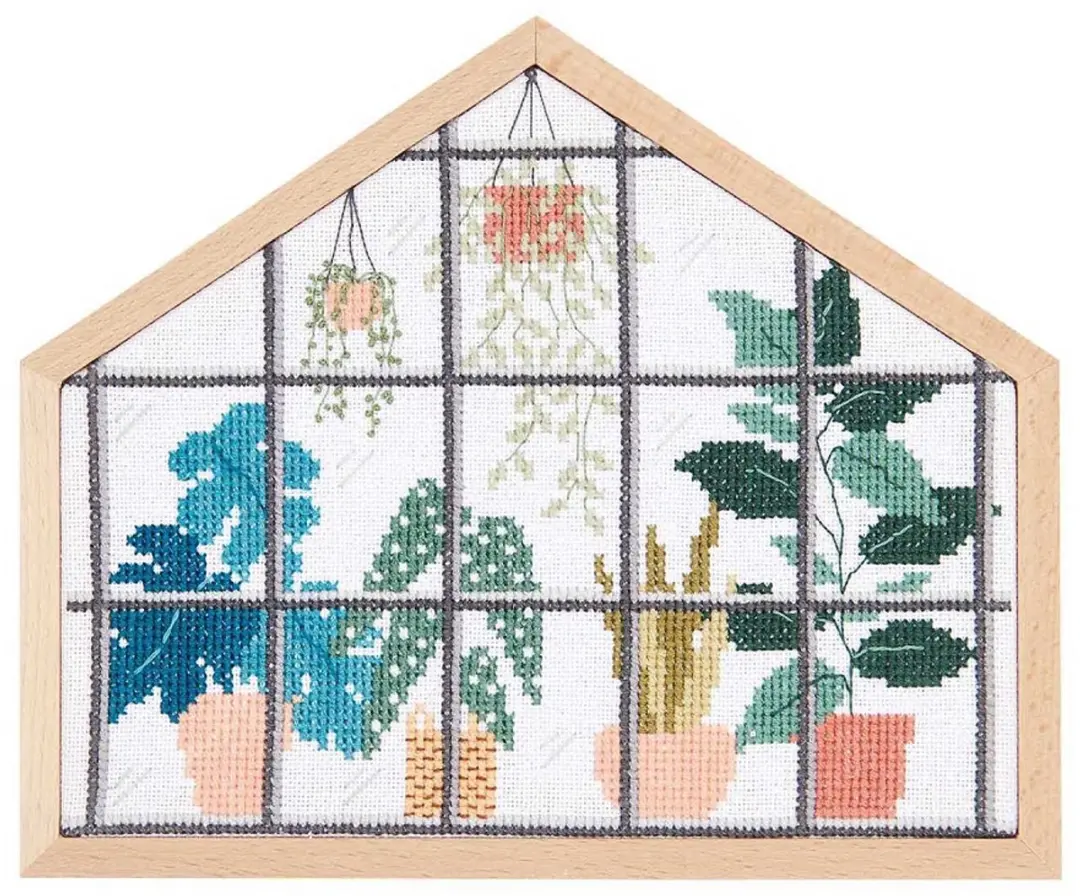 Rico Design Urban Jungle Borduurpakket 100214 - Telpatroon incl. frame