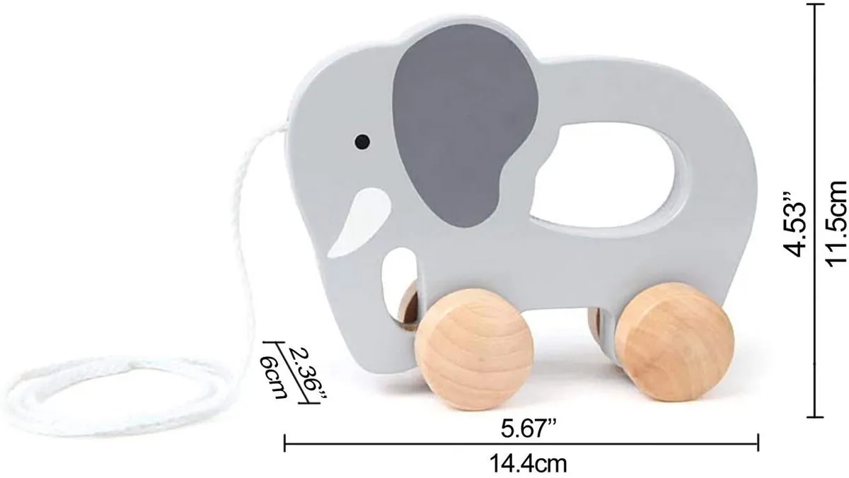 Hape Nachzieh-Elefant - 1 Stuk - Multicolor - afbeelding 6 van 6
