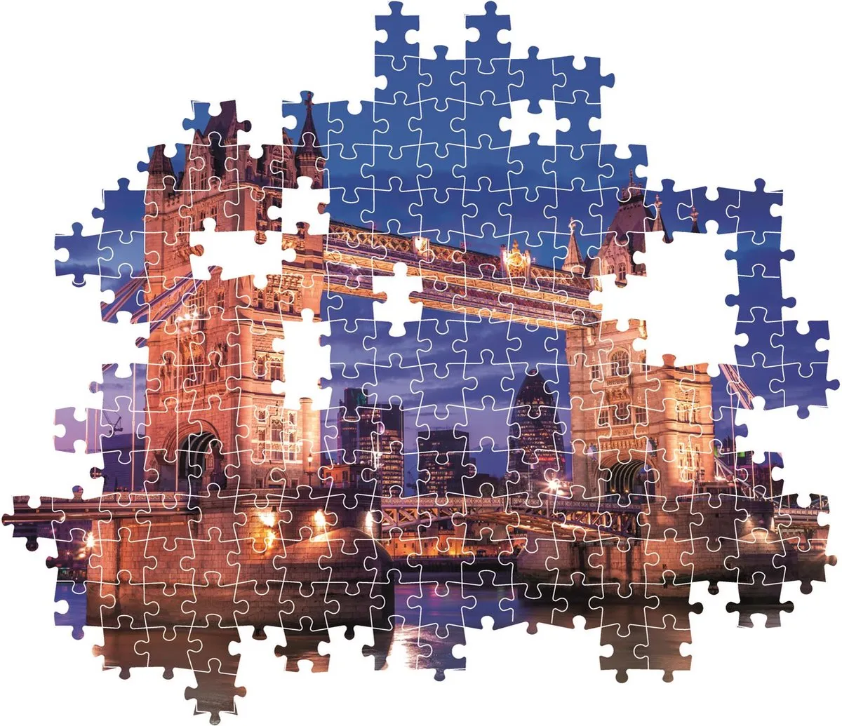 Clementoni Tower Bridge ’s Nachts Puzzel 1000 Stuks - Multicolor