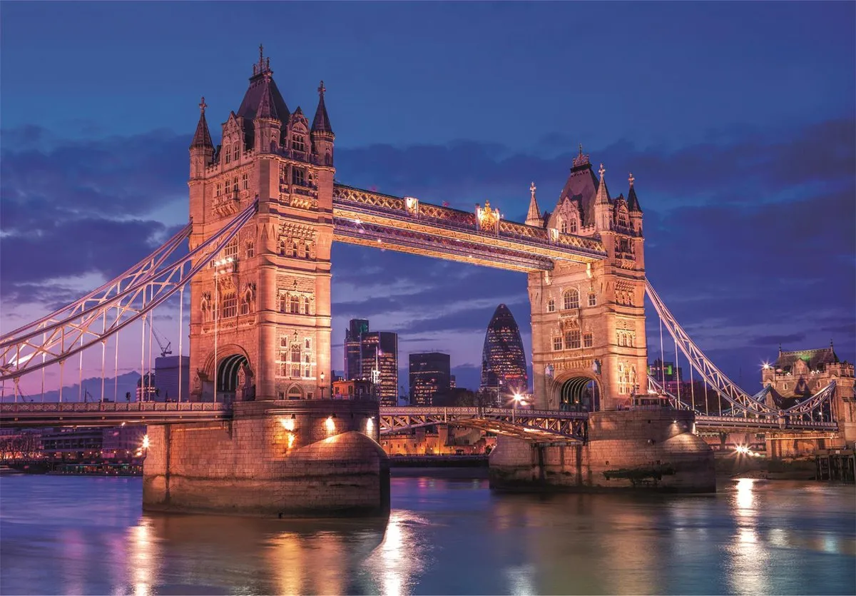 Clementoni Tower Bridge ’s Nachts Puzzel 1000 Stuks - Multicolor