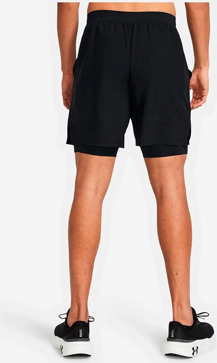 Under Armour UA Launch 7" 2-in-1 Shorts - Zwart - Reflective