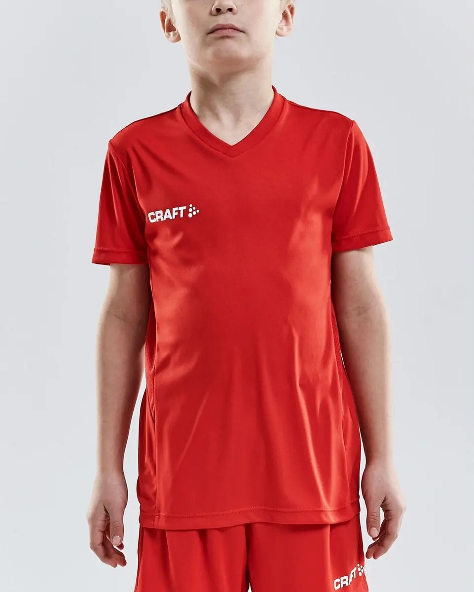 Craft Squad Jersey Solid SS Shirt Junior - 134 - Rood/Wit