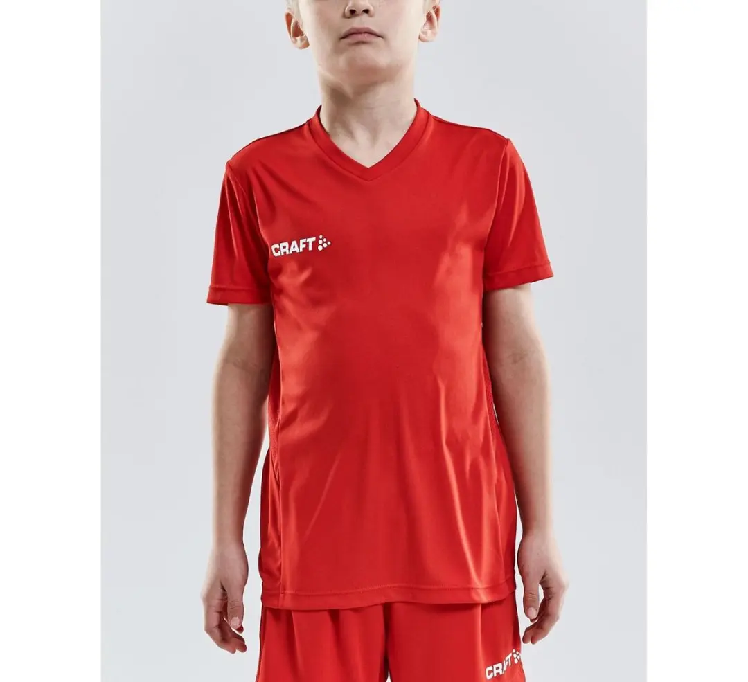 Craft Squad Solid Sportshirt Junior - Maat 122 - Rood/Wit